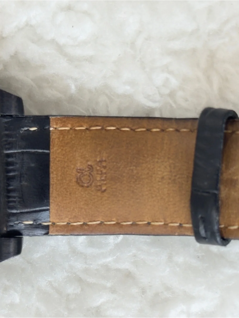 Bulova Black Marine Star Dial Black Leather Strap Chronograph Watch